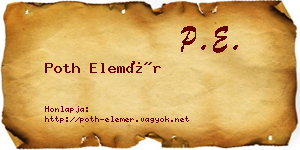 Poth Elemér névjegykártya